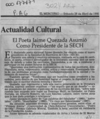 El Poeta Jaime Quezada asumió como Presidente de la SECH  [artículo].
