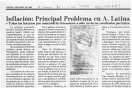 Inflación, principal problema en A. Latina  [artículo].
