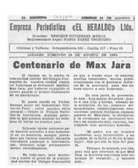 Centenario de Max Jara  [artículo].