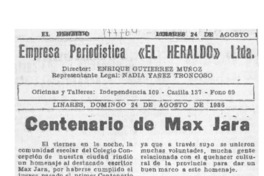 Centenario de Max Jara  [artículo].
