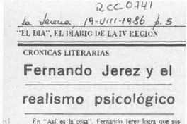 Fernando Jerez y el realismo psicológico  [artículo] Luis Aguilera.