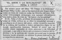 "El Amor y la sexualidad" de Peña y Lillo  [artículo].