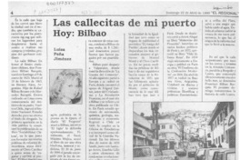 Las callecitas de mi puerto hoy, Bilbao  [artículo] Luisa Peña Jiménez.