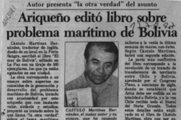 Ariqueño editó libro sobre problema marítimo de Bolivia  [artículo].