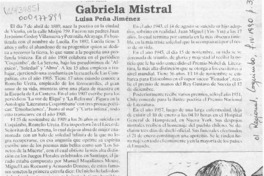 Gabriela Mistral  [artículo] Luisa Peña Jiménez.