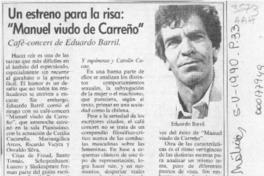 Un Estreno para la risa, "Manuel viudo de Carreño"  [artículo].