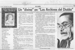 Un "divino" en "Los archivos del diablo"  [artículo] Enrique Ramírez Capello.