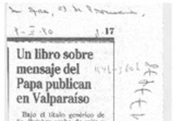 Un Libro sobre mensaje del Papa publican en Valparaíso