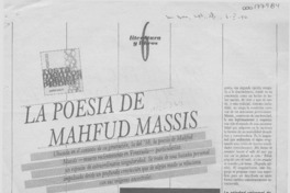 La poesía de Mahfud Massis