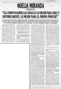 "Tal como pasarón las cosas es lo mejor para Chile e históricamente, lo mejor para el propio Pinochet"  [artículo] Manuel Santelices.