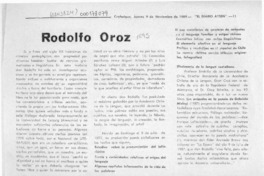 Rodolfo Oroz  [artículo].