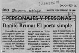 Danilo Bruna, el poeta simple  [artículo].