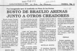 Busto de Braulio Arenas junto a otros creadores  [artículo].