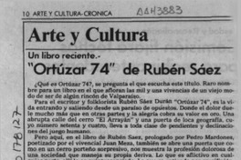 "Ortúzar 74" de Rubén Sáez  [artículo] Magdiel Gutiérrez Pérez.