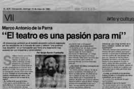"El teatro es una pasión para mí"  [artículo] Sergio Ramón Fuentealba.