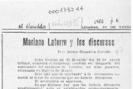Mariano Latorre y los discursos  [artículo] Jaime González Colville.