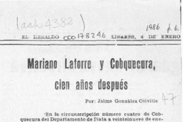 Mariano Latorre y Cobquecura, cien años después  [artículo] Jaime González Colville.