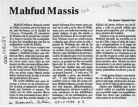 Mahfud Massis  [artículo] Jenaro Gajardo Vera.
