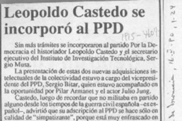 Leopoldo Castedo se incorporó al PPD  [artículo].