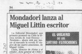 Mondadori lanza al Miguel Littin escritor  [artículo].