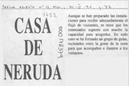Casa de Neruda  [artículo].
