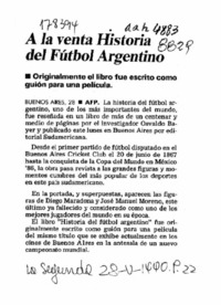 A la venta historia del fútbol argentino  [artículo].