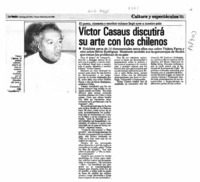 Víctor Casaus discutirá su arte con los chilenos  [artículo].