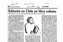 Editarán en Chile un libro cubano  [artículo] Angélica Rivera.