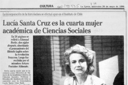 Lucía Santa Cruz es la cuarta mujer académica de Ciencias Sociales  [artículo].