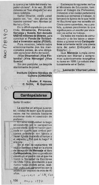 Cardopalabras  [artículo] Leonardo Villarroel Lobos.