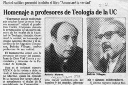 Homenaje a profesores de Teología de la UC  [artículo].