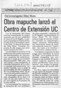 Obra mapuche lanzó el Centro de Extensión UC  [artículo].