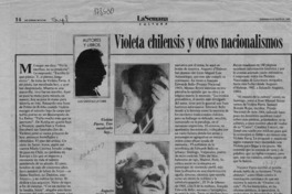 Violeta chilensis y otros nacionalismos  [artículo] Luis Sánchez Latorre.