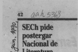 SECH pide postergar Premio Nacional  [artículo].