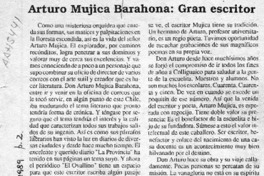 Arturo Mujica Barahona, gran escritor  [artículo] Benjamín Arcaya Malebrán.