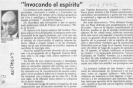 "Invocando el espíritu"  [artículo] Mario Arnello Romo.