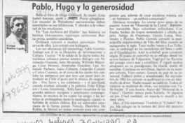 Pablo, Hugo y la generosidad  [artículo] Enrique Ramírez Capello.