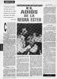 El adiós de la negra Ester  [artículo] Hugo Godoy.