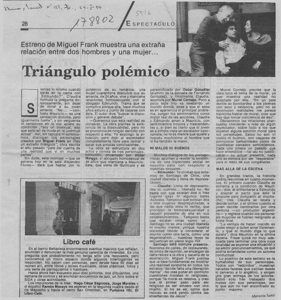 Triángulo polémico  [artículo] Marietta Santi.