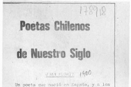 Poetas chilenos de nuestro siglo  [artículo].