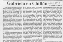 Gabriela en Chillán  [artículo] Darío de la Fuente D.