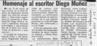 Homenaje al escritor Diego Muñoz  [artículo].
