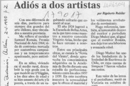 Adiós a dos artistas  [artículo] Rigoberto Rubilar.
