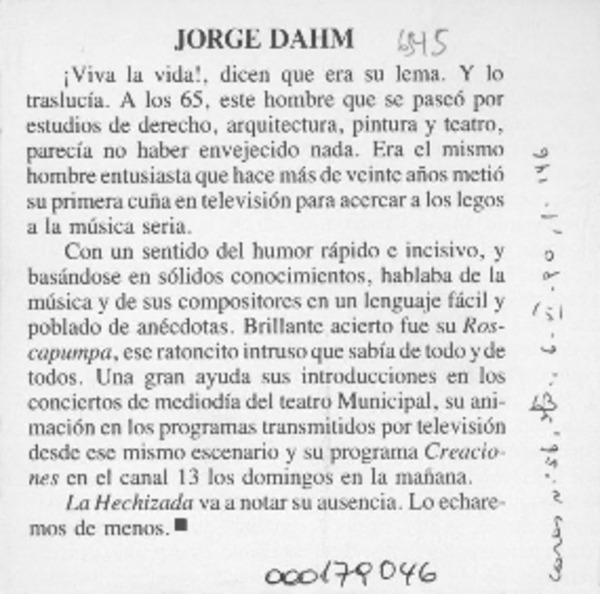 Jorge Dahm  [artículo].