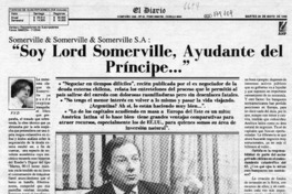 "Soy Lord Somerville, ayudante del príncipe -- "  [artículo] F. V. D.