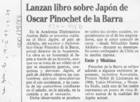 Lanzan libro sobre Japón de Oscar Pinochet de la Barra  [artículo].