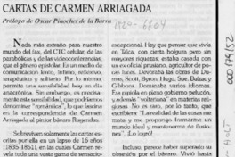 Cartas de Carmen Arriagada  [artículo] Alfredo Jocelyn-Holt.