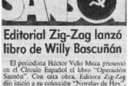 Editorial Zig-Zag lanzó libro de Willy Bascuñán