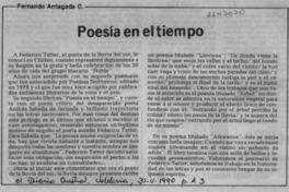 Poesía en el tiempo  [artículo] Fernando Arriagada C.