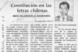 Inés Valenzuela Arancibia  [artículo] Jorge Arturo Flores P.